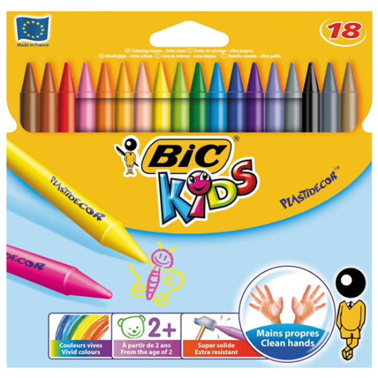 Bic Pastel Boya Plastidecor Silinebilir 18 Renk 829771 resmi