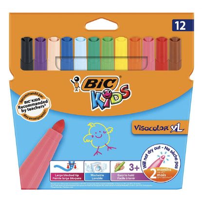 Bic Keçeli Boya Kalemi Visa XL Jumbo 12 Lİ 8922231 resmi