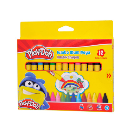 Play-Doh Mum Pastel Boya Crayon Yuvarlak 12 Renk PLAY-CR005 resmi