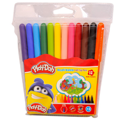 Play-Doh Keçeli Kalem Pvc 2 MM 12 Renk PLAY-KE005 resmi