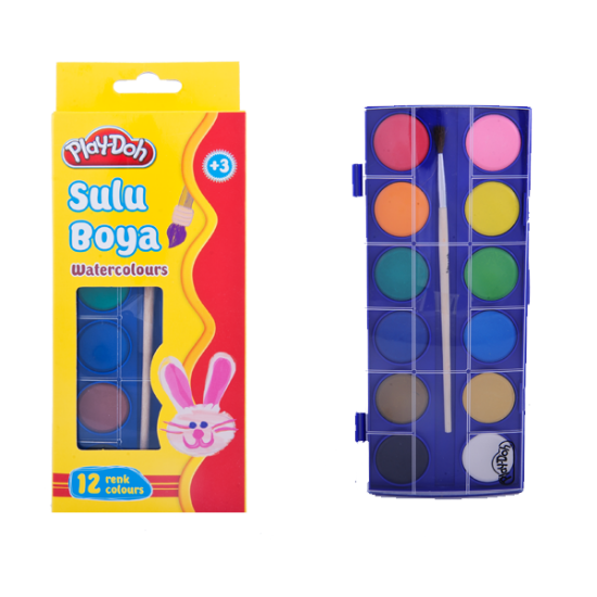 Play-Doh Sulu Boya 23 MM Küçük Boy 12 Renk PLAY-SU002 resmi