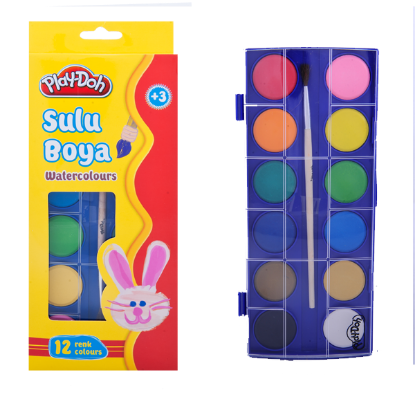 Play-Doh Sulu Boya 28 MM Büyük Boy 12 Renk PLAY-SU003 resmi