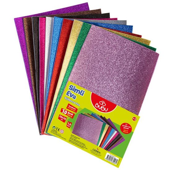 Bu-Bu Eva Simli Yapışkanlı 20x30 Cm 2 MM 10 Renk BUBU00101 resmi