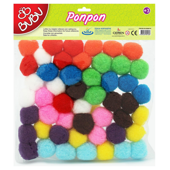 Bu-Bu Pon Pon 3 CM 50 Lİ Karma Bu-Bu00110 resmi