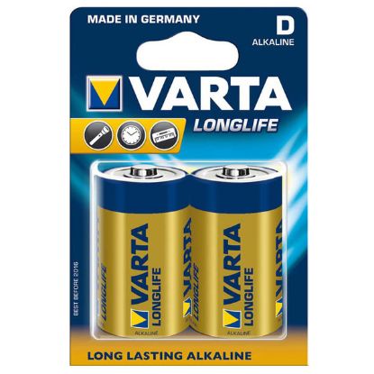 Varta Alkalin Büyük Boy Pil (D) Longlife Extra 2 Lİ resmi