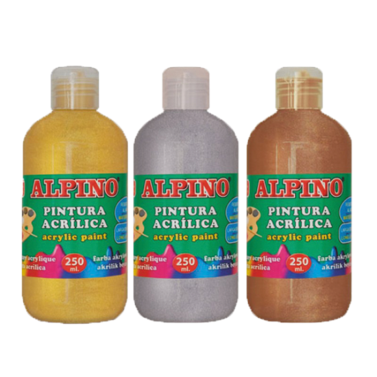 Alpino Akrilik Boya Şişe 250 ML Metalik Bronz DV000134 resmi