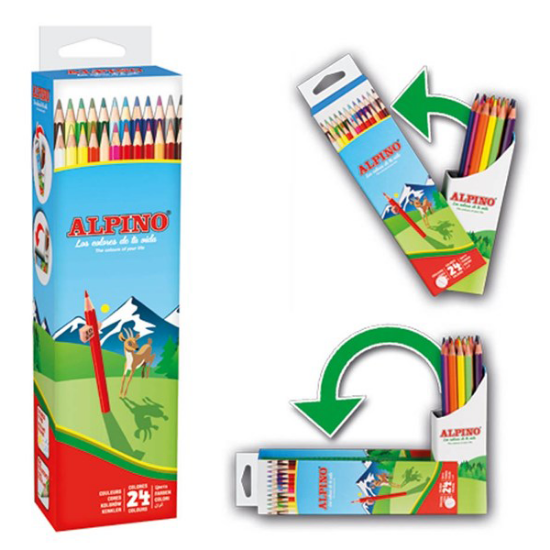 Alpino Kuru Boya Karton Kutu Tam Boy 24 Renk AL010024 resmi