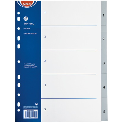 Noki Seperatör 1-5 Rakamlı Plastik A4 59205 resmi