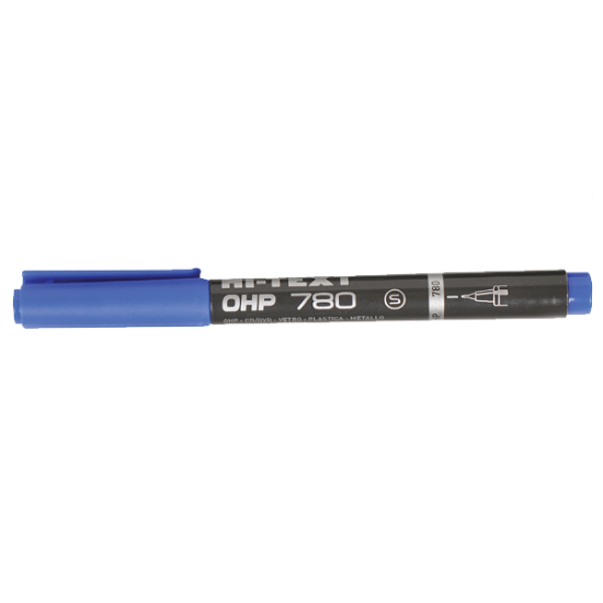Hi-Text Asetat Kalemi Permanent S Seri Mavi 780 (12 Adet) resmi