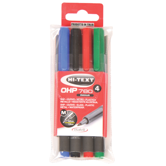 Hi-Text Asetat Kalemi Permanent M Seri 4 Renk 780M4PVC resmi
