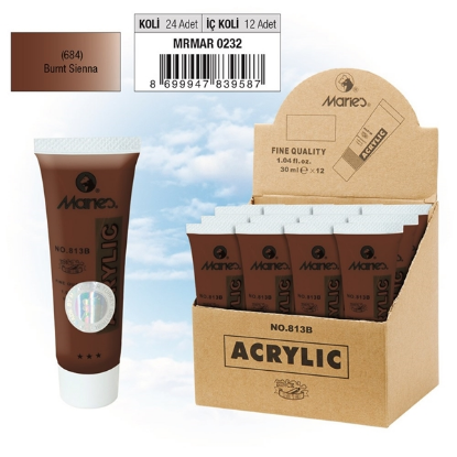 Maries Akrilik Boya 30 ML Durnt Sıenna 684 813B (12 Adet) resmi