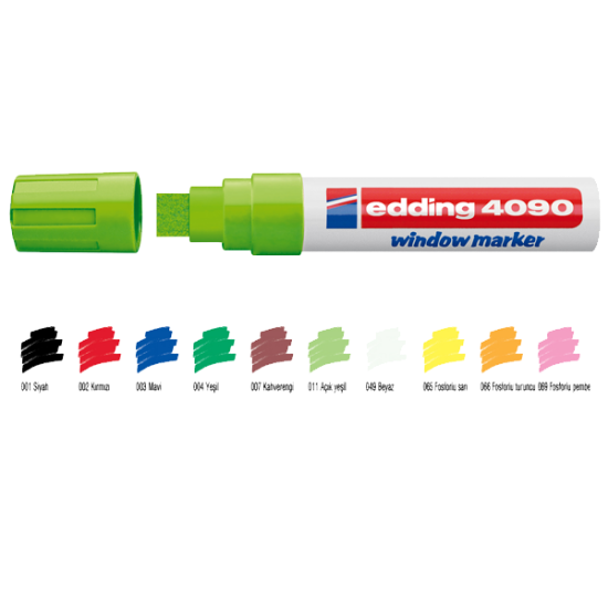 Edding Cam Kalemi Kesik Uçlu Fosforlu Sarı 4090 (5 Adet) resmi