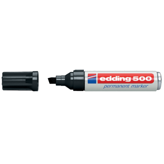 Edding Markör Permanent Kesik Uçlu 2-7 MM Siyah 500 (10 Adet) resmi