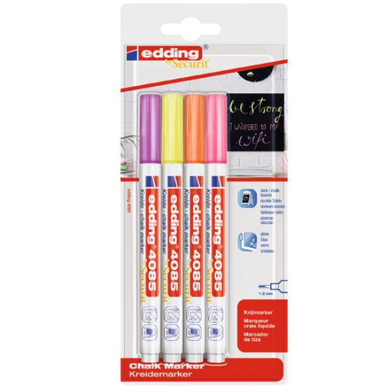 Edding Cam Kalemi 4 Lü Blister Fosforlu 4085 resmi