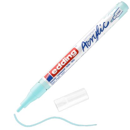 Edding Markör Akrilik İnce Uçlu 1-2 MM Pastel Mavi 916 5300 (10 Adet) resmi