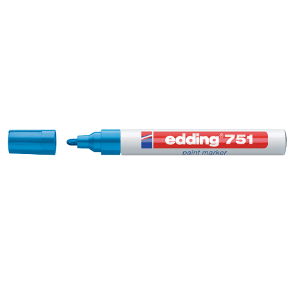 Edding Markör Dekor Boya Yuvarlak Uçlu 1-2 MM Mavi 751 (10 Adet) resmi