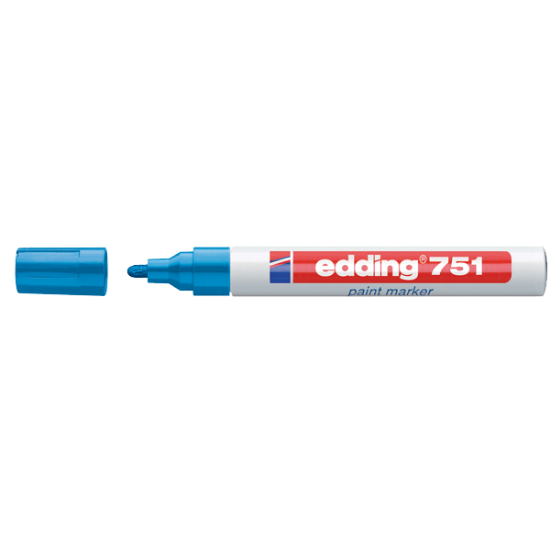 Edding Markör Dekor Boya Yuvarlak Uçlu 1-2 MM Mavi 751 (10 Adet) resmi