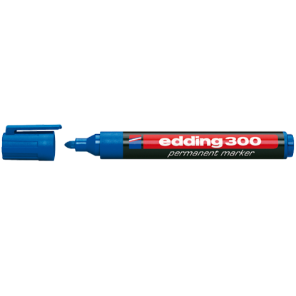 Edding Markör Permanent Yuvarlak Uçlu 1.5-3 MM Mavi 300 (10 Adet) resmi