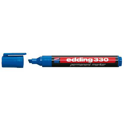 Edding Markör Permanent Kesik Uçlu 1-5 MM Mavi 330 (10 Adet) resmi