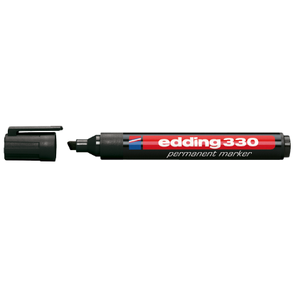 Edding Markör Permanent Kesik Uçlu 1-5 MM Siyah 330 (10 Adet) resmi