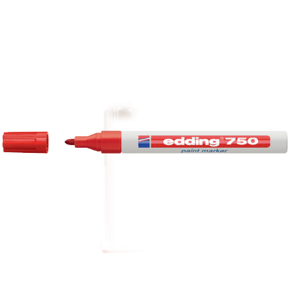 Edding Markör Dekor Boya Yuvarlak Uçlu 2-4 MM Kırmızı 750 (10 Adet) resmi