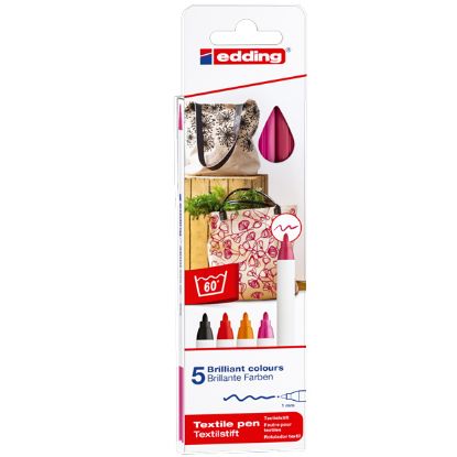 Edding Kumaş Boyama Kalemi 2-3 MM Warm 5 Lİ 4500 / 5S resmi