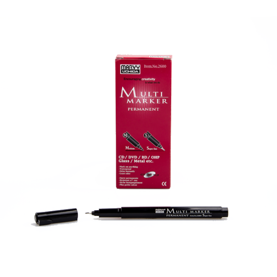 Marvy Asetat Kalemi Permanent S Seri Siyah 2600S-1 (12 Adet) resmi