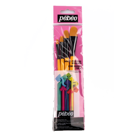 Pebeo Fırça Seti Kedi Dili No:1/4-3/8-1/2-5/8 4 LÜ SET-11 resmi