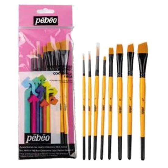 Pebeo Fırça Seti Angular-Kesik Uç-Suluboya 8 Li SET-6 resmi