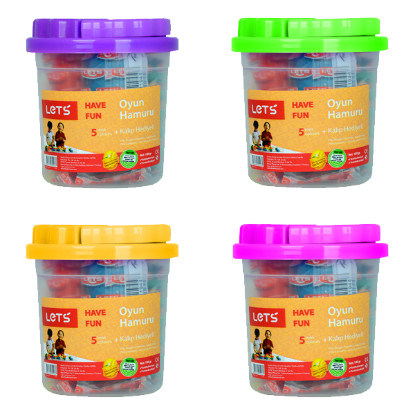 Lets Oyun Hamuru Kalıp Hediyeli 100 GR 5 Renk L8100 resmi