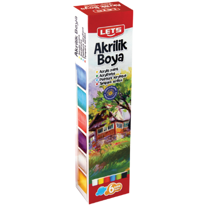 Lets Akrilik Boya 6 LI 25 ML Ana Renkler L-5200 resmi