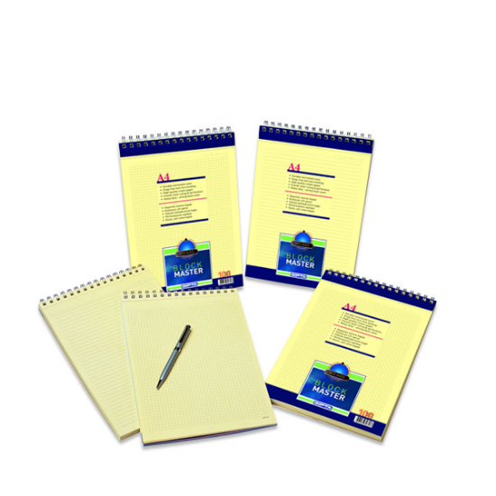 Gıpta Bloknot Spiralli Karton Kapak Block Master Kareli A5 100 YP  1385 (6 Adet) resmi