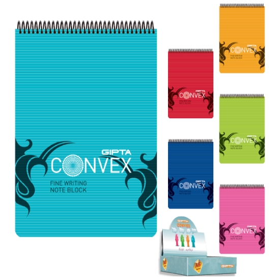 Gıpta Bloknot Convex Spiralli Plastik Kapak Çizgili 100 YP A5 1395 (6 Adet) resmi