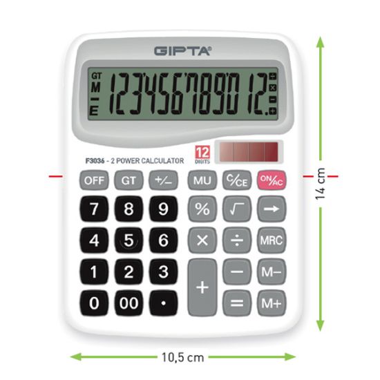 Gıpta Hesap Makinesi Masa Üstü 12 Hane F3036 resmi
