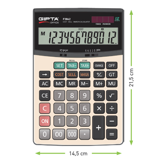 Gıpta Hesap Makinesi Masa Üstü 12 Hane F3042 resmi