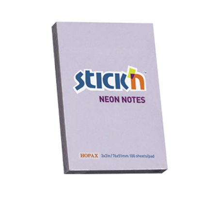 Hopax Stıckn Yapışkanlı Not Kağıdı 100 YP 76x51 Pastel Lila HE21402 (12 Adet) resmi