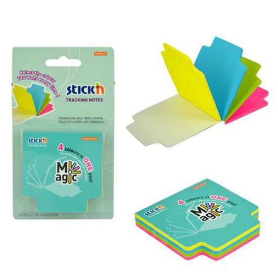 Hopax Stıckn Yapışkanlı Not Kağıdı Magıc 100 YP 70x70 4 Neon Renk 21560 resmi