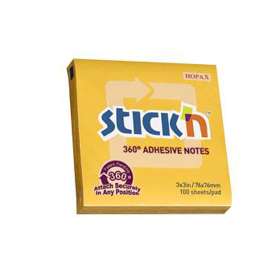 Hopax Stıckn Yapışkanlı Not Kağıdı 360° 100 YP 76x76 Altın HE21551 (12 Adet) resmi