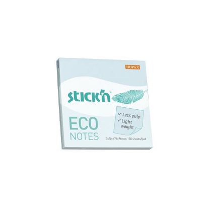 Hopax Stıckn Yapışkanlı Not Kağıdı 100 YP 76x76 Eco Notes Pastel Mavi HE21747 (12 Adet) resmi