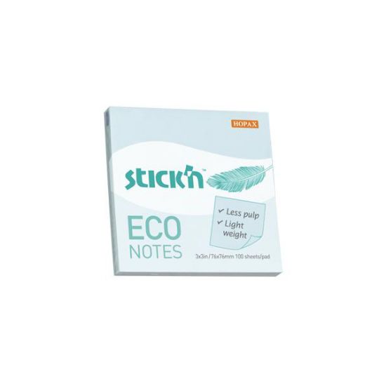 Hopax Stıckn Yapışkanlı Not Kağıdı 100 YP 76x76 Eco Notes Pastel Mavi HE21747 (12 Adet) resmi