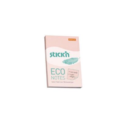 Hopax Stıckn Yapışkanlı Not Kağıdı 100 YP 76x51 Eco Patel Pembe HE21742 (12 Adet) resmi