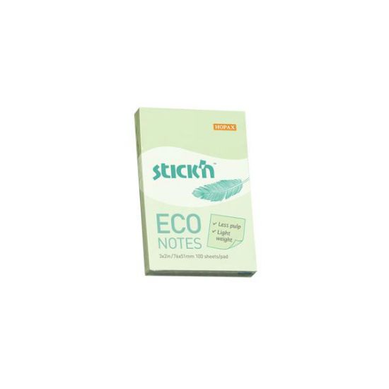 Hopax Stıckn Yapışkanlı Not Kağıdı 100 YP 76x51 Eco Patel Yeşil HE21744 (12 Adet) resmi