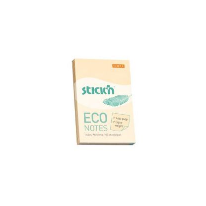 Hopax Stıckn Yapışkanlı Not Kağıdı 100 YP 76x51 Eco Patel Sarı HE21741 (12 Adet) resmi