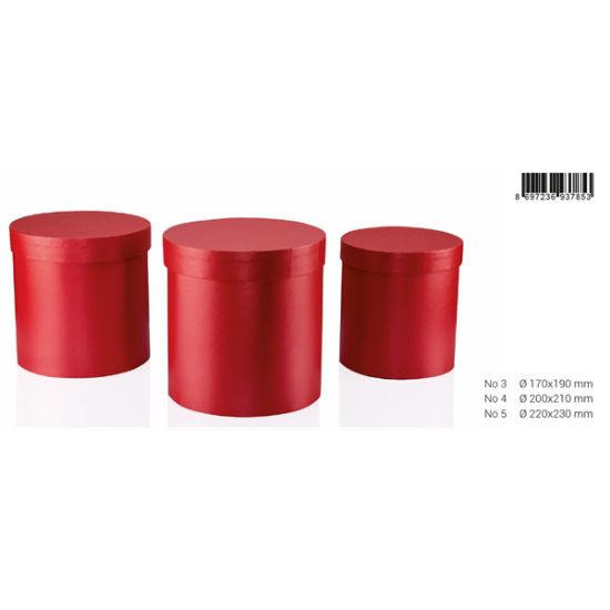 Gıpta Hediye Kutusu Rutıla Red Silindir 3 LÜ BX78530 resmi