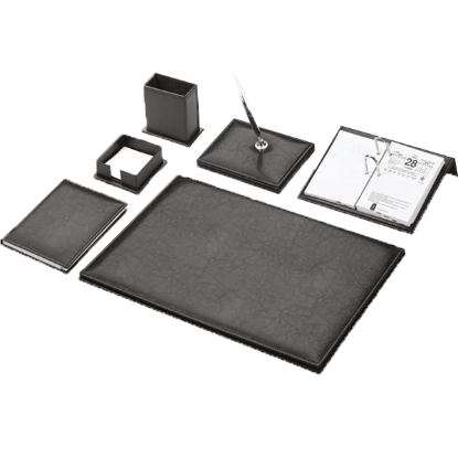 Gülpaş Sümen Takımı 7 Parça Napa Suni Deri Sade Tek Kalemli Siyah 910 resmi