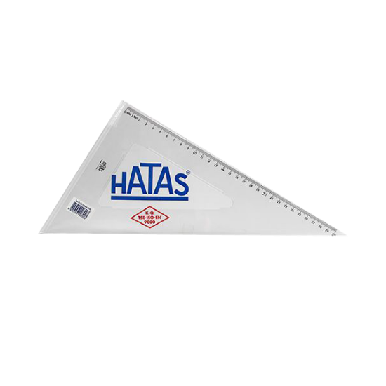 Hatas Öğrenci Gönyesi 60 Derece Plastik 32 CM 0790 (20 Adet) resmi