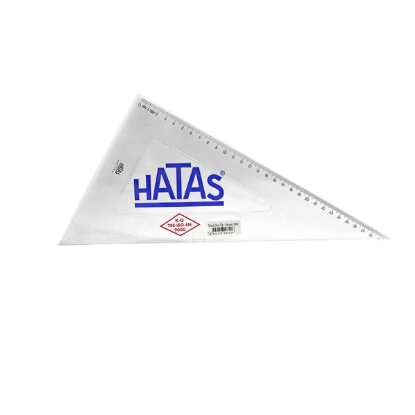 Hatas Öğrenci Gönyesi 60 Derece Plastik 30 CM 0801 (20 Adet) resmi