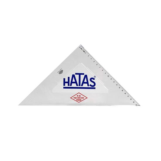 Hatas Öğrenci Gönyesi 45 Derece Plastik 30 CM 0802 (20 Adet) resmi