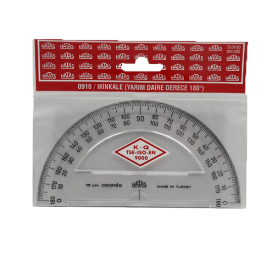 Hatas Minkale Plastik 180 Derece 15 CM 0910 (20 Adet) resmi