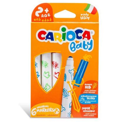 Carioca Keçeli Boya Kalemi Jumbo Bebek Süper Yıkanabilir 6 LI 42813 resmi